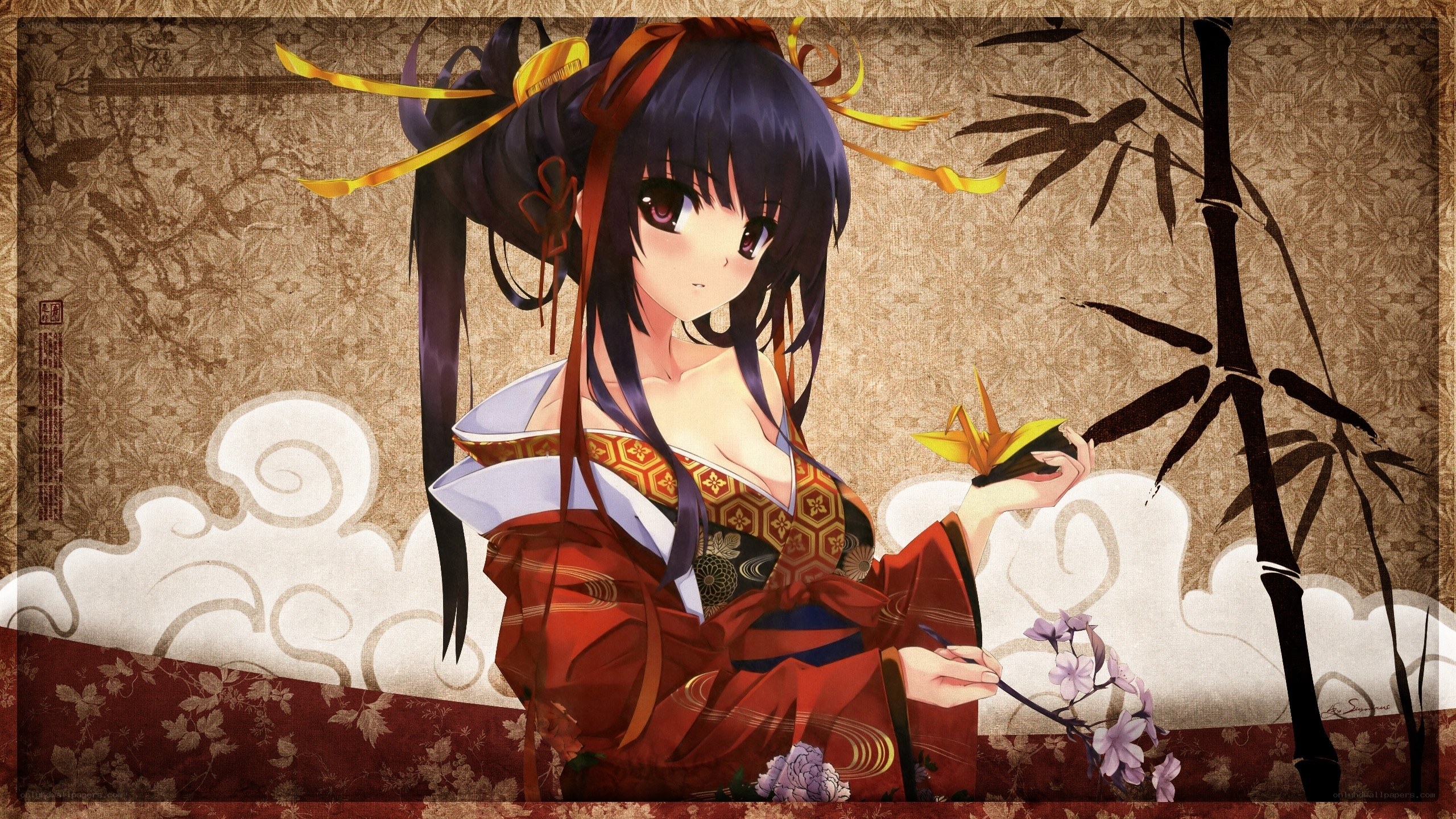 Anime girl in traditional attire