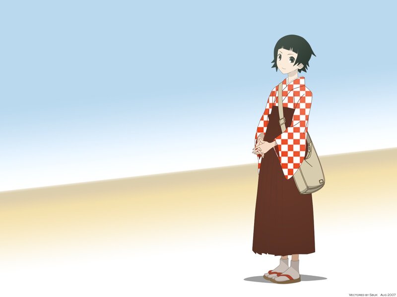 anime girl in traditional clothes