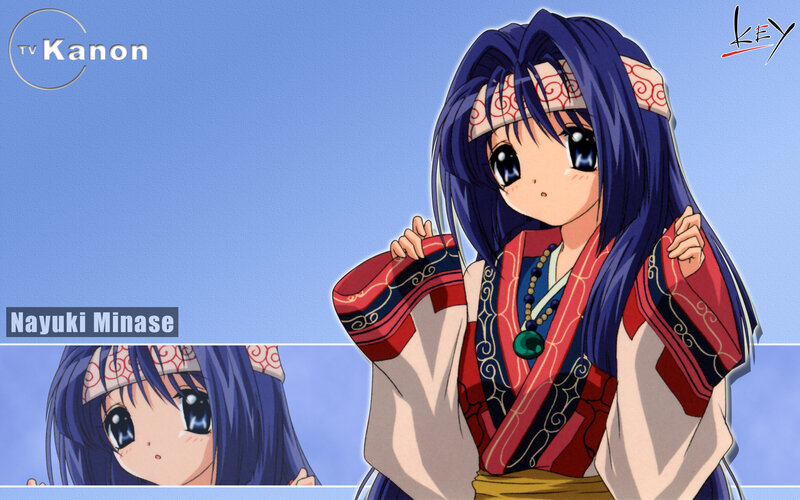Anime Girl in Traditional Clothing — Blue, Calm