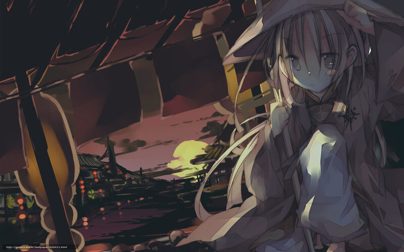 Anime Girl in Traditional Clothing — Purple, Dramatic