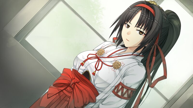 Anime Girl in Traditional Clothing — White, Calm