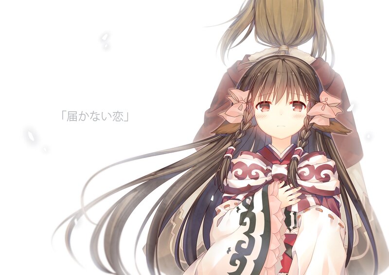 Anime Girl in Traditional Clothing — White, Serene