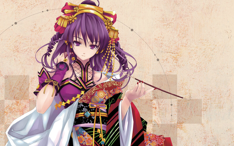 anime girl in traditional dress