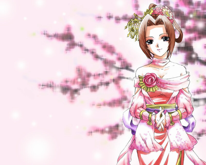 anime girl in traditional dress