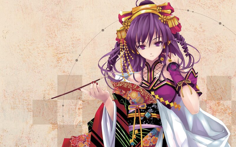 anime girl in traditional dress