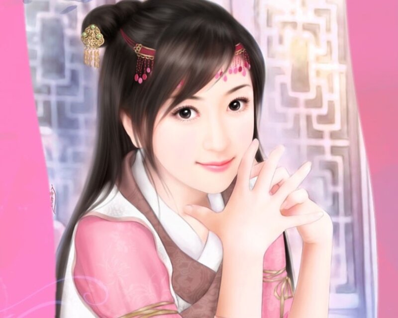anime girl in traditional dress