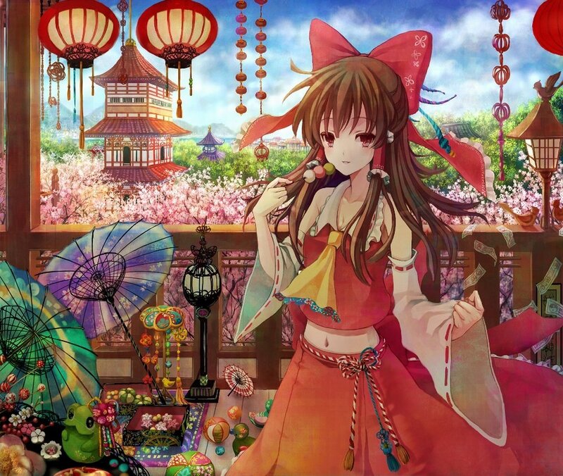 Anime girl in traditional dress