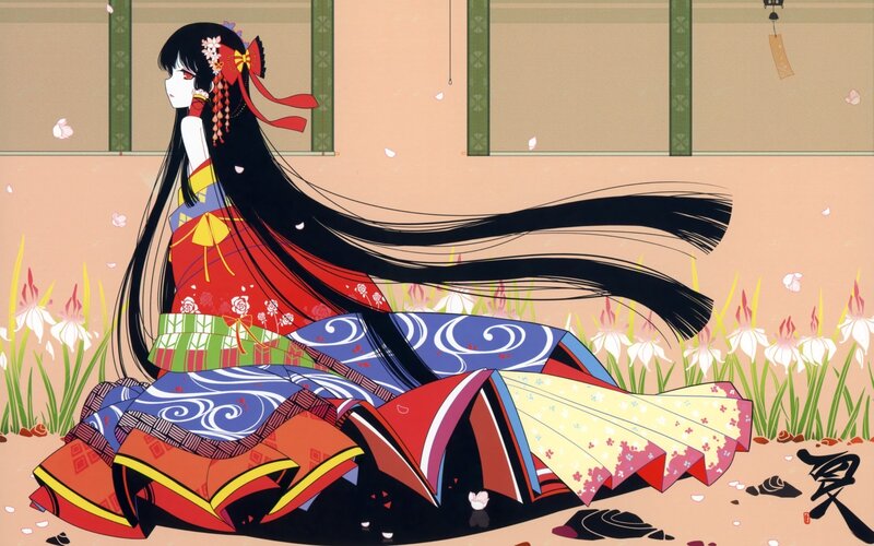 anime girl in traditional dress