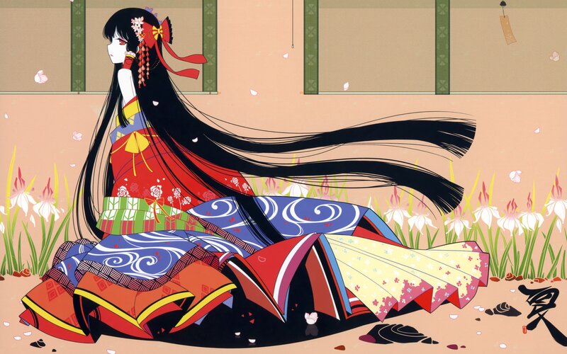 anime girl in traditional dress