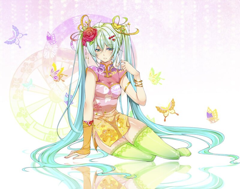 Anime girl in traditional dress