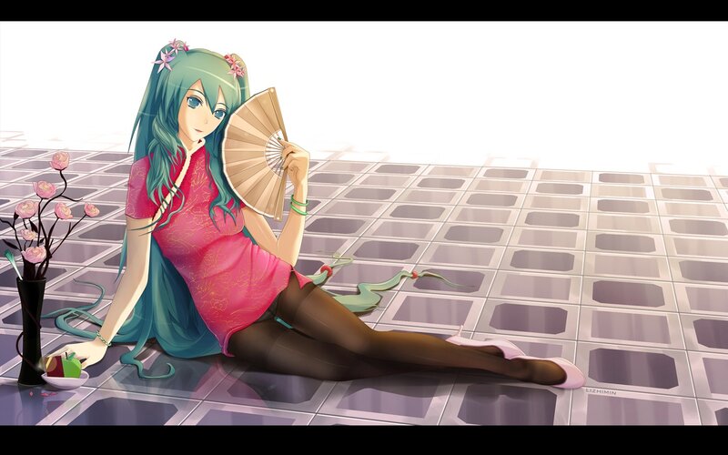 Anime girl in traditional dress