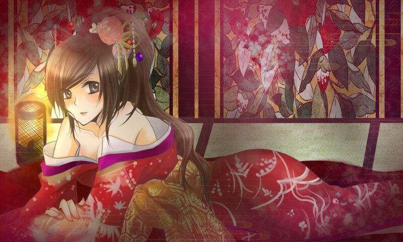 anime girl in traditional dress