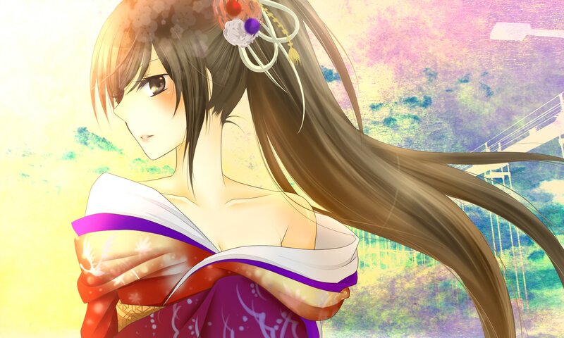 anime girl in traditional dress