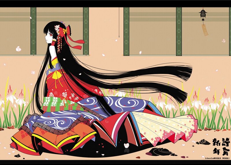 anime girl in traditional dress