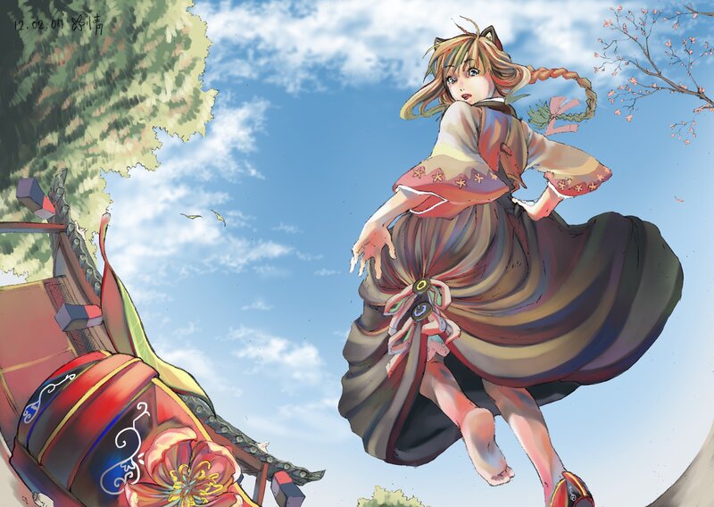 Anime girl in traditional dress