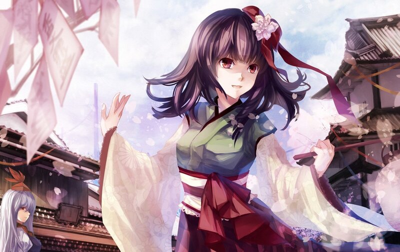 Anime girl in traditional dress