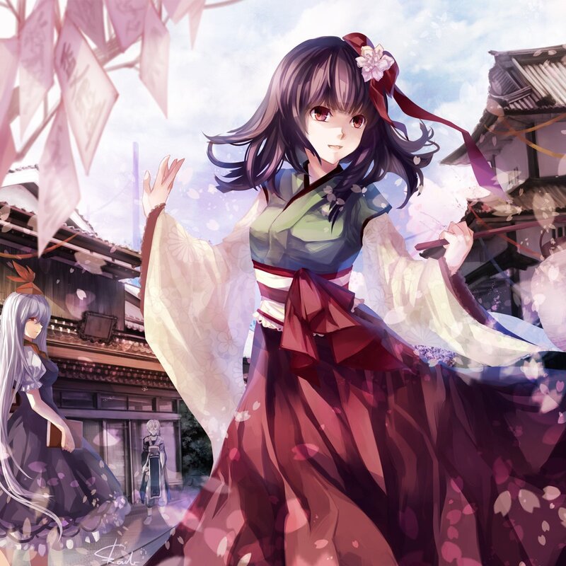 Anime girl in traditional dress