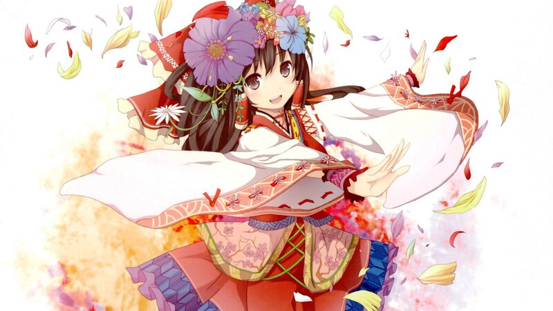 anime girl in traditional dress
