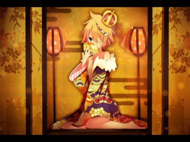 anime girl in traditional dress