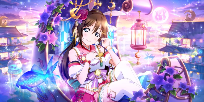Anime Girl in Traditional Dress — Purple, Dreamy