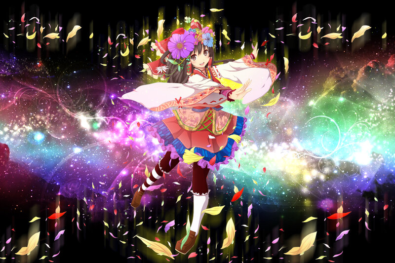 Anime Girl in Traditional Dress — Purple, Magical