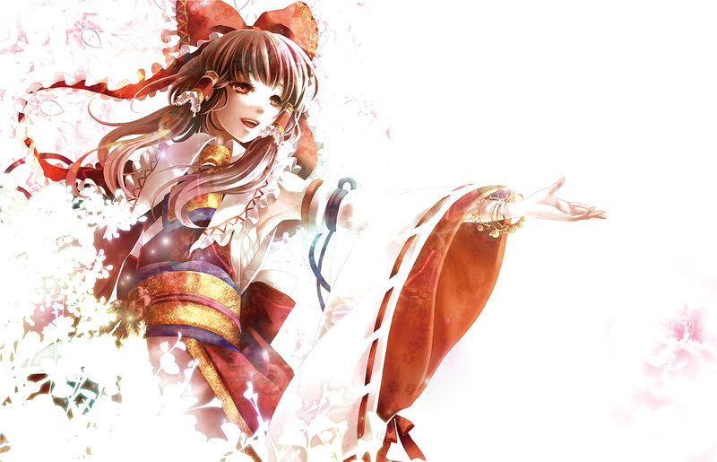 Anime Girl in Traditional Dress — White