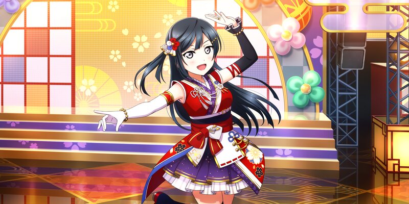 Anime Girl in Traditional Outfit — Red, Festive