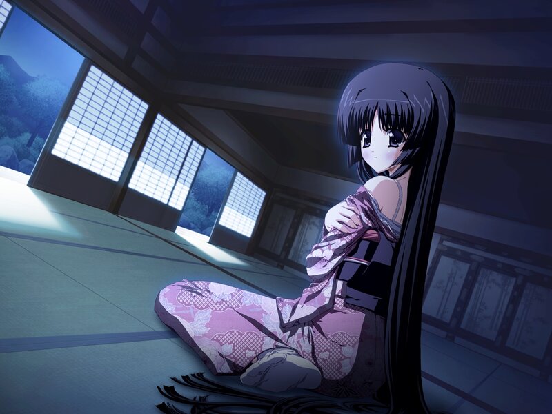 anime girl in traditional room