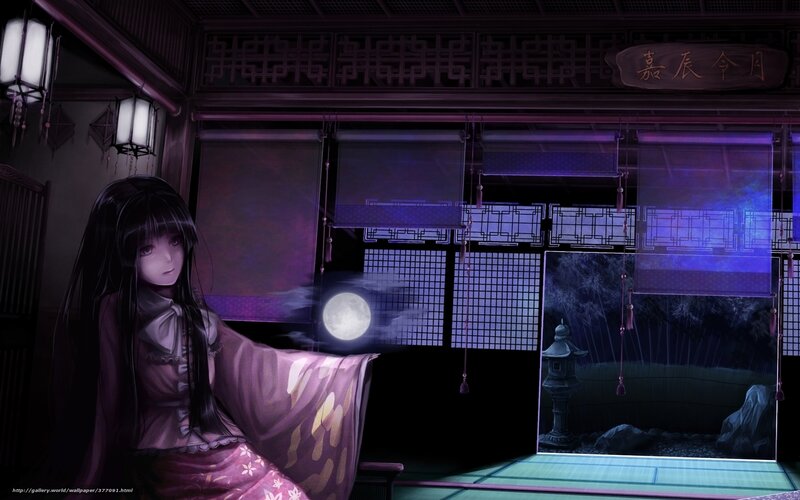 Anime girl in traditional room