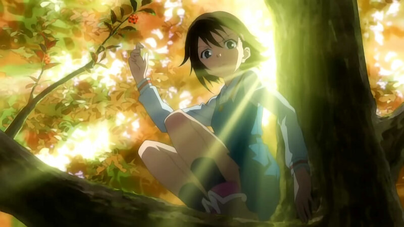 Anime Girl in Tree — Green