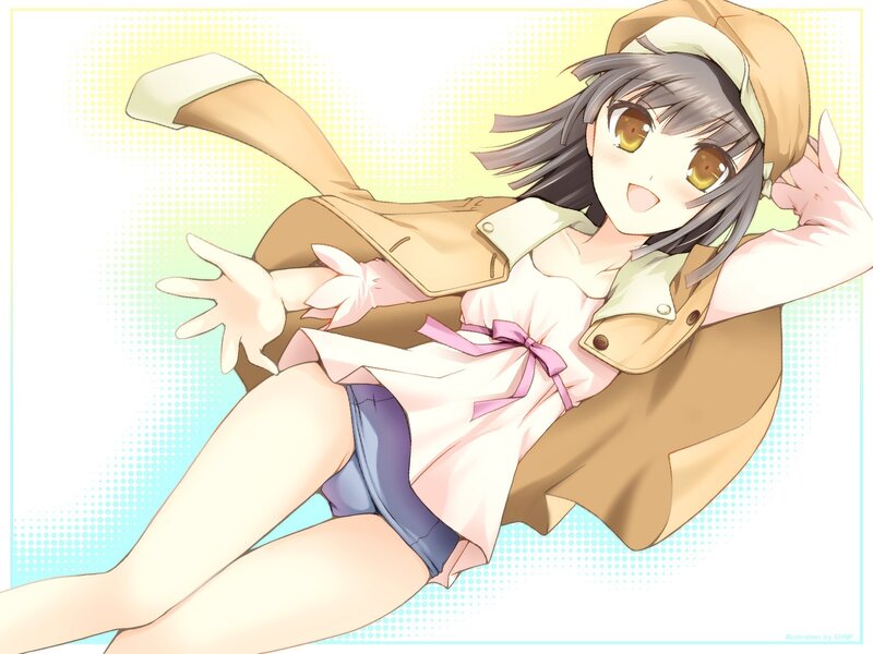 anime girl in trench coat