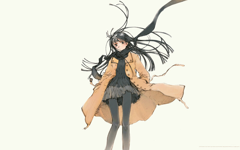 anime girl in trench coat