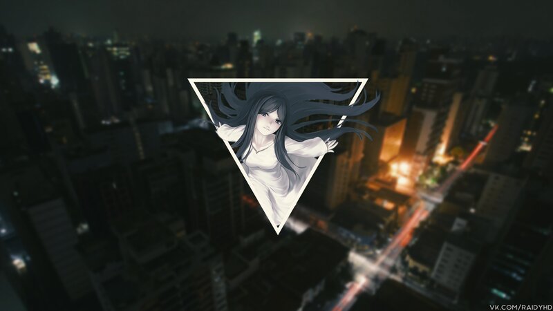Anime Girl in Triangle — Black