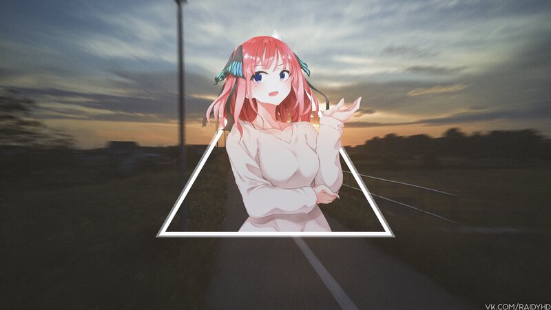 Anime Girl in Triangle — Pink