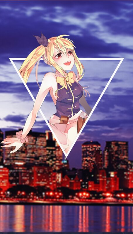Anime Girl in Triangle — Purple, Dramatic, Night