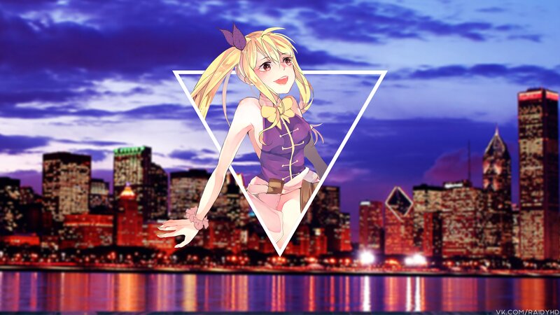 Anime Girl in Triangle — Purple, Dramatic