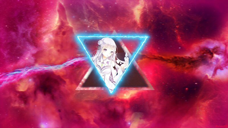 Anime Girl in Triangle — Red, Dramatic