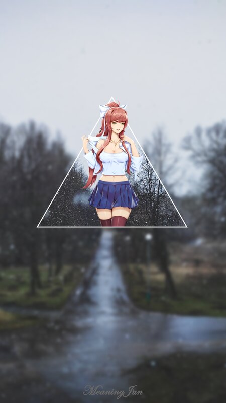 Anime Girl in Triangle — White, Serene