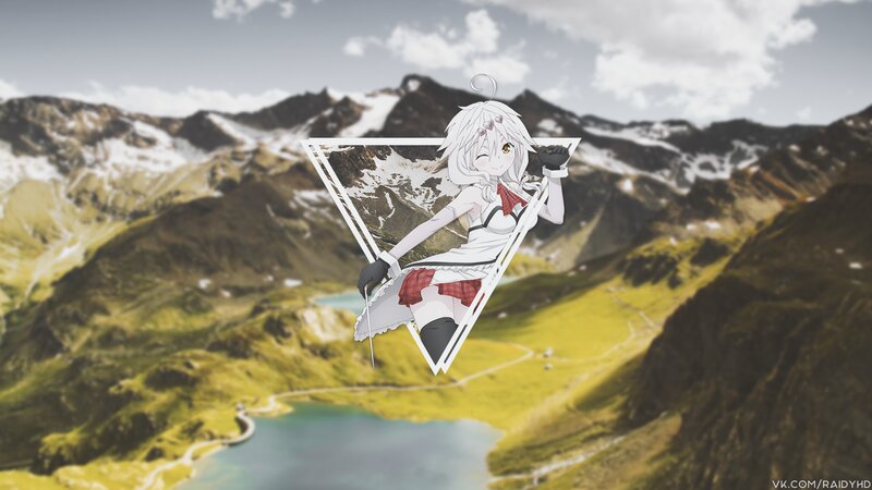 Anime Girl in Triangle — White