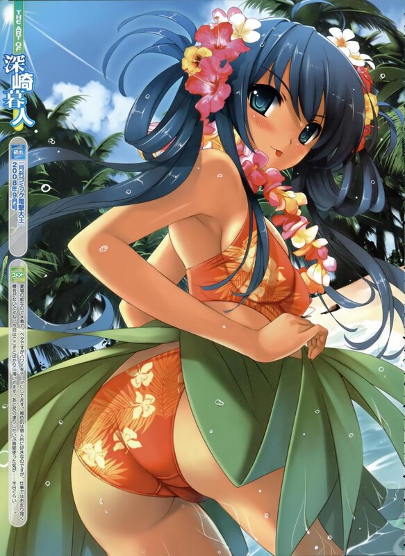 anime girl in tropical outfit