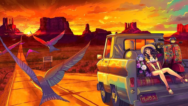 Anime Girl in Truck