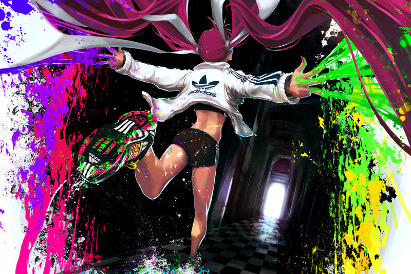 Anime Girl in Tunnel — Black, Dynamic