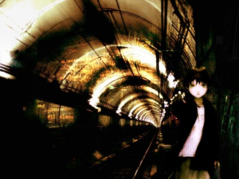 Anime Girl in Tunnel — Black