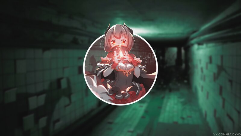 Anime Girl in Tunnel — Green