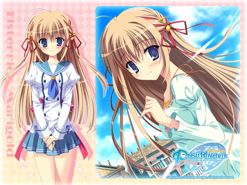 Anime Girl in Two Outfits — Blue