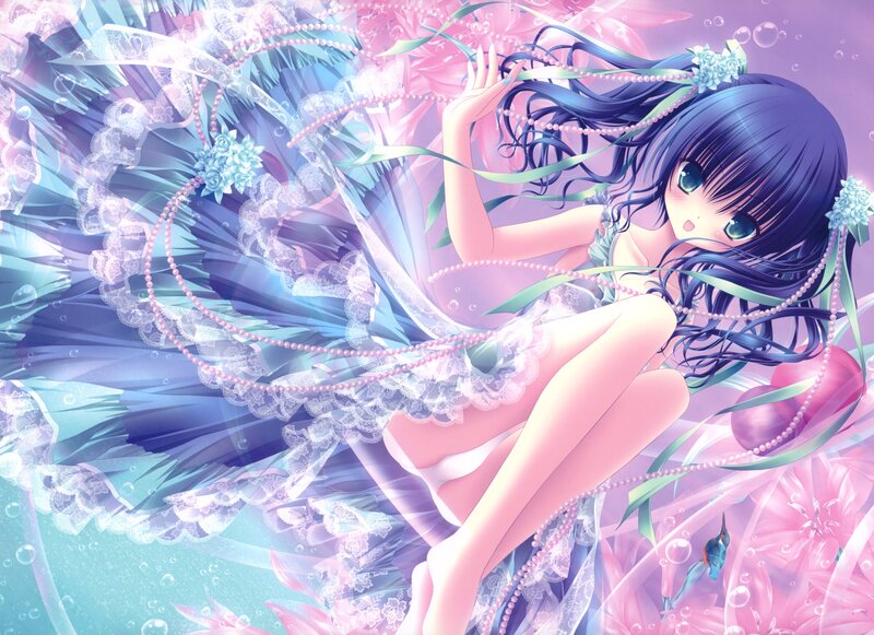 Anime girl in underwater fantasy