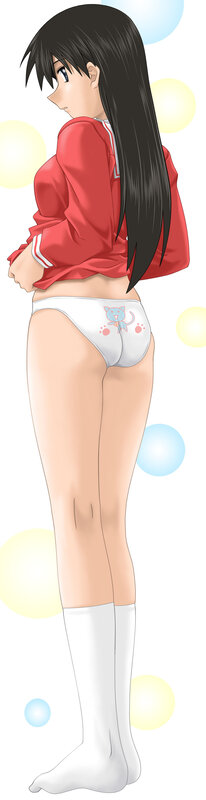 Anime Girl in Underwear — White