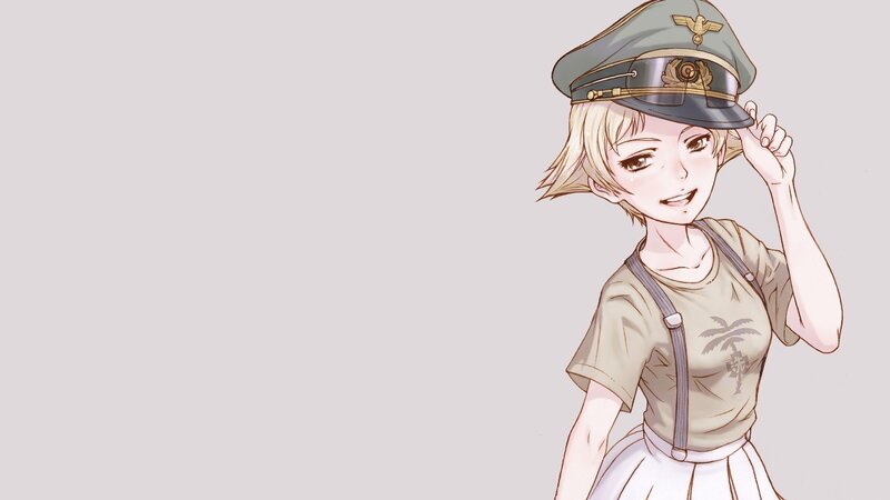 Anime Girl in Uniform — Beige
