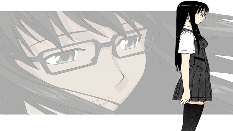 Anime Girl in Uniform — Black, Dramatic, Manga