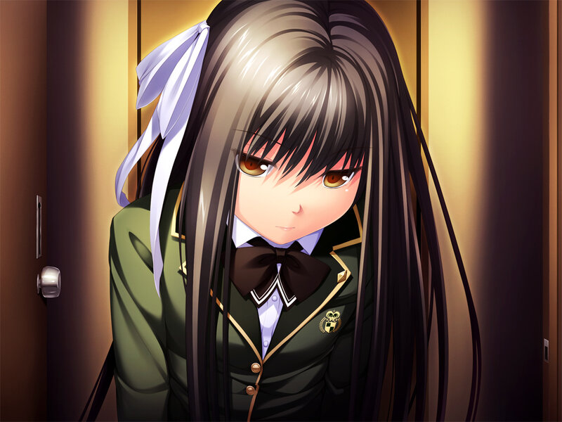 Anime Girl in Uniform — Black, Dramatic, School Uniform